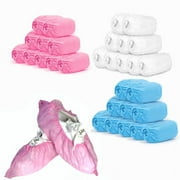 Disposable Shoe Covers 100 Pack (50 Pairs) Non-Slip Boot Covers, Extra Thick Indoor Floor Protectors, Large Size Fits Up to Men's 11/Women's 13, Durable Booties for Home Construction Real Estate